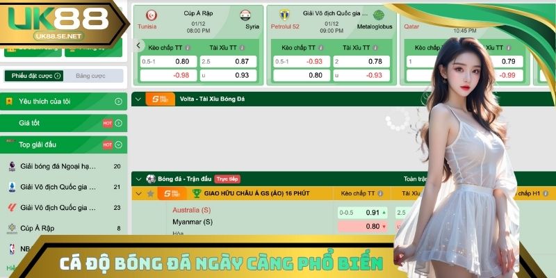 Cá độ bóng đá ngày nay vô cùng phổ biến