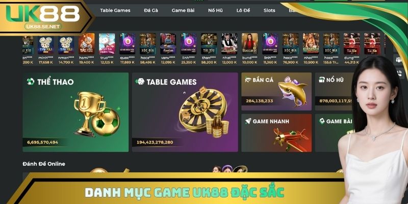 Danh mục game UK88 đặc sắc