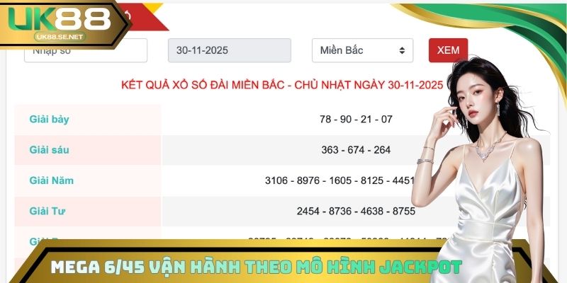 Mega 6/45 vận hành theo mô hình Jackpot
